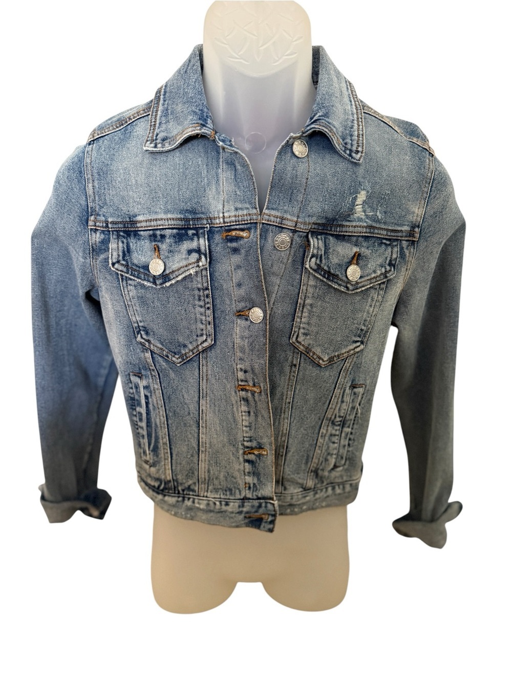 NWOT Signature8 Boutique Light Blue Denim Jean Jacket Women M Medium